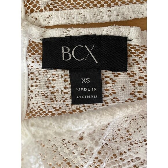 BCX Lace Cold Shoulder Top Size XS Off White Blouse Top - Picture 8 of 10